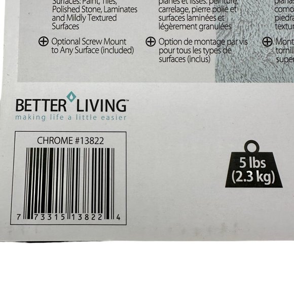 Better Living Kroma Toilet Roll or Towel Holder Stick N Lock Plus NIP - Picture 11 of 11